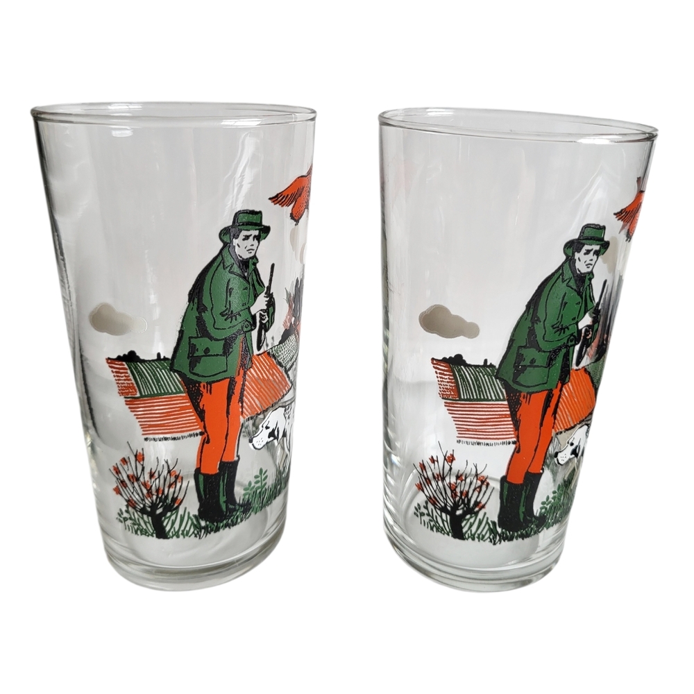 Vintage Mid Century Bird Duck Hunting Glass Tumblers - Set of 6 - Picture 9 of 12